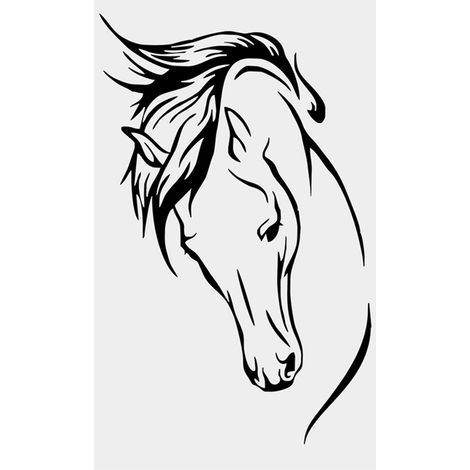 Adhesivo de pared de PVC negro, vinilo decorativo de caballo, removible para la decoración del hogar o estudio (1/4)