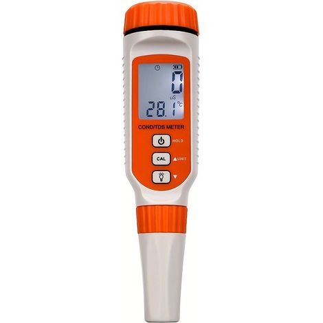 Testeur Numérique de Qualité d'Eau Professionnel - Analyseur de Conductivité, TDS et Solides Dissous avec Thermomètre Intégré