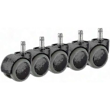 Hochleistungs-Bürostuhlrollen, 5er-Set, IKEA-kompatibel, 10 mm x 22 mm Schaft, leise und langlebige Rollen, einfacher Austausch für Bürostühle. (1/5)