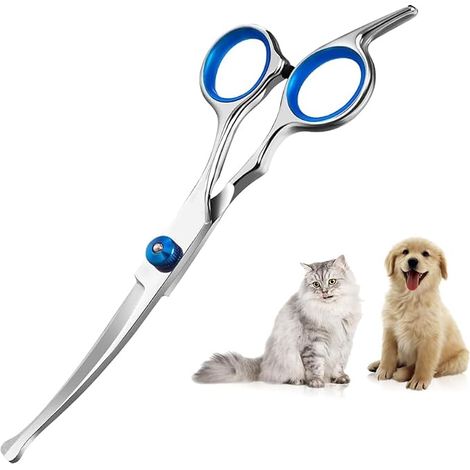Ciseaux Toilettage Chien pour Gaucher 6.7 Pouces Ciseaux Chien Poil Long avec Poignée Décalée en Acier Inoxydable Convient pour Chiens et Chats(Argentés) (1/5)