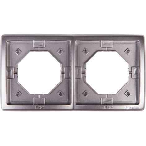 Telaio Simon Basic Standard a doppia protezione dagli spruzzi con grado di protezione IP44, in acciaio inox BMR2B/21