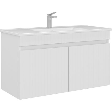 Waschtischunterschrank "Tivoli 100" – 100 x 45 x 57 cm – Mattweiß (1/3)