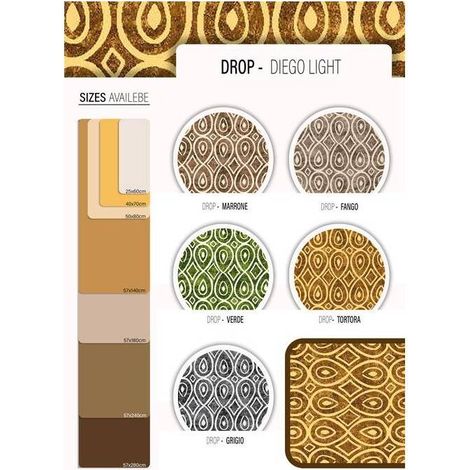 10 x TAPPETO CUCINA DROP 57X180 CM ASSORTITO