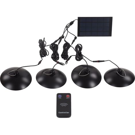 Lampe solaire LED haute luminosité IP65 étanche avec télécommande infrarouge, plafonnier solaire pour cour extérieure (1/5)