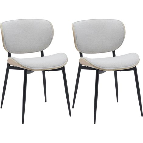 Set di 2 sedie visitatore Enid con rivestimento in similpelle o tessuto Natura/crema Tessuto