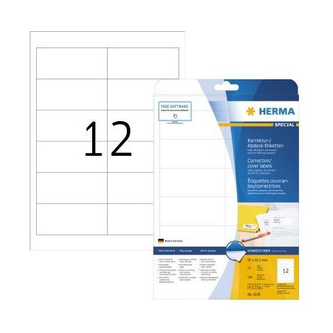 HERMA Abdecketik. A4 weiß 97x42,3 mm Papier opak 300 St. (4228) (1/5)