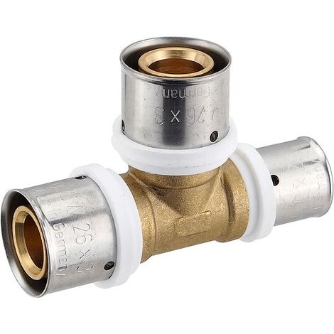 Pressfitting-T-Stück - reduziert - 26 x 3,0 - 26 x 3,0 - 20 x 2,0 mm für MV-Rohr