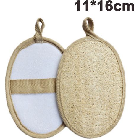 Éponge Loofah - Exfoliante Naturelle pour Corps - Dimensions 11 x 16 cm - Couleurs Blanc ou Beige - 1 Pièce (1/5)