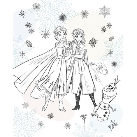 papier peint panoramique La Reine des neiges beige  - Komar (1/5)
