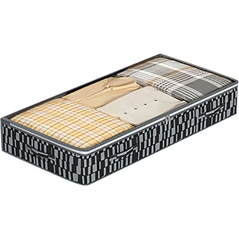 Sac De Rangement Sous Lit - Tissu Non Tissé - Ouverture Transparente - Fermeture Éclair Bidirectionnelle - Poignées Renforcées - 1 Pièce (1/5)