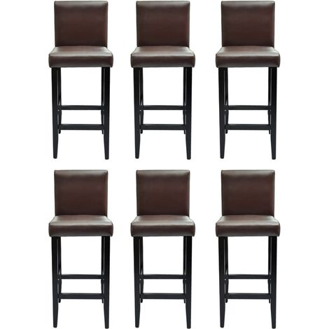 Maison Exclusive - Barshocker 6 Stk. Braun Kunstleder