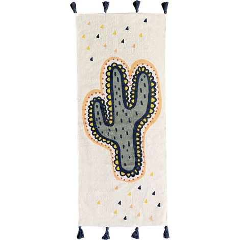 Tapis déco enfant cactus en coton tissé 50x120cm (1/5)