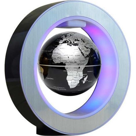 Globes flottants magnétiques avec lumière LED et carte du monde auto-rotative - Cadeau (1/5)