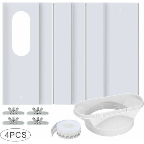 Kit de Fenêtre pour Climatiseur Portable, avec Coupleur Universel Panneau en PVC Renforcé Réglable Joint de Fenêtre Kit d'Aération de Fenêtre AC pour Coulissante pour 10cm Tuyau d'échappement (1/3)