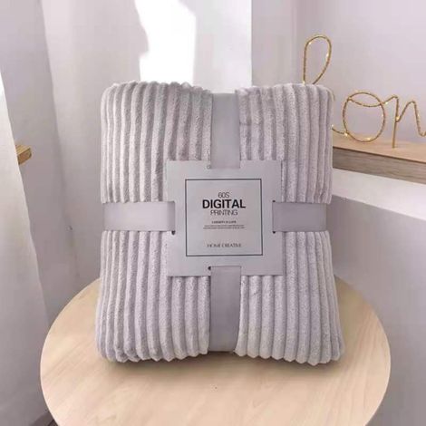 Couverture Nap - Fleece Corail - 50 x 70 cm - Gris - Pour Bureau Chambre Voiture Voyage - 1 Pièce (1/4)