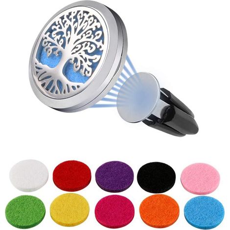 Essential Oil Car,Stainless Steel Oil Diffuser, Aromatherapy Locket Powerful Magnet, Air Freshener Oil Diffuser with 10 Replacement Felt Pens (Style A) (1/5)