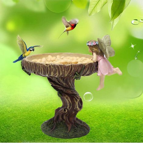 Bain Pour Oiseaux - Bol En Résine Sur Pied - Décoration Extérieure Pour Jardin - 1 Pièce (1/5)