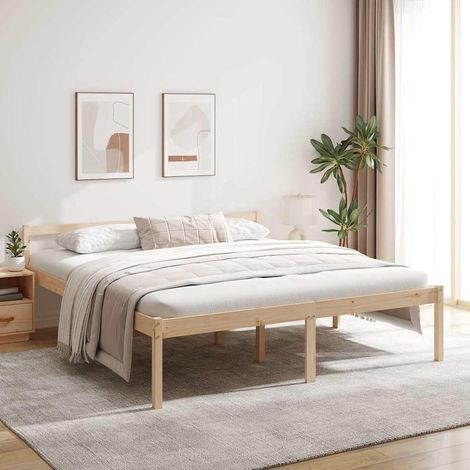 vidaXL Senior Bed without Mattress 200x200cm Solid Wood Pine (1/5)