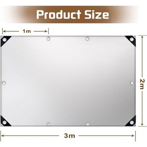 Wasserdichte und strapazierfähige Polyethylenplane für den Außenbereich, 160 g/m² Dicke, frost- und UV-beständig, für Gärten, Pavillons, Camping, Möbel, Gartenhäuser (1/5)