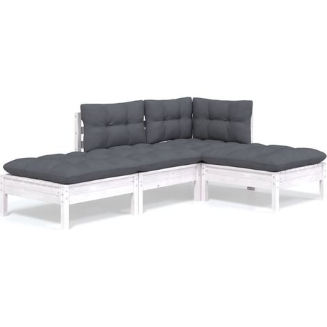 Maison Exclusive - Set Salotto da Giardino 4 pz con Cuscini Legno Massello di Pino