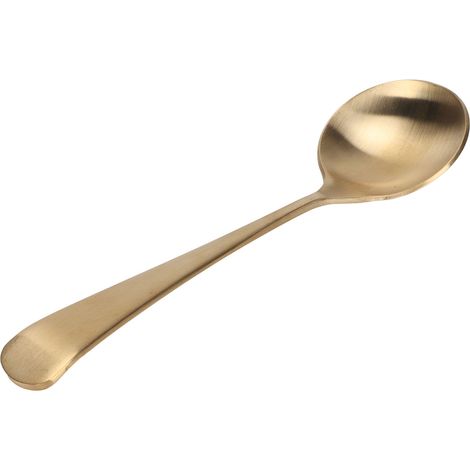Cuillère en or épais, résistante à la corrosion et aux hautes températures, cuillère ronde élégante et simple, adaptée à la maison, au bureau et aux voyages. (1/5)