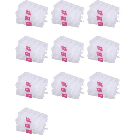 Boîte de rangement en plastique pour 30 composants électroniques (10 emplacements). (1/5)