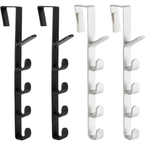 4 Pièces Porte Manteau pour Porte Patère de Porte à Suspendre Salle de Bain pour Chambre Salle de Bain Bureau Cuisine (1/4)