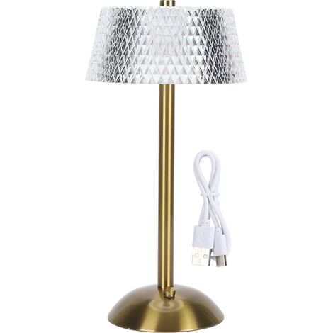 Ortviai Lampe de bureau LED sans fil avec cristaux, 3 couleurs, réglage tactile et rechargeable – 30 cm (1/5)