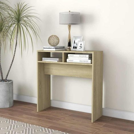 808299 vidaXL Console Table Sonoma Oak 78x30x80 cm Engineered Wood (1/5)