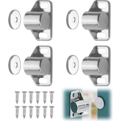 Chiusure magnetiche per porte, in lega di zinco, per mobili, armadi e credenze (argento) (1/4)