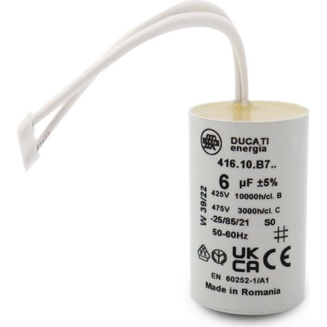 Store Menuiserie – Condensateur 6 µF pour moteur de volet roulant Bubendorff – Tension 425V-475V AC – Installation simplifiée – Durée de vie 10 000 heures