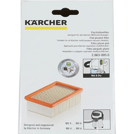 FILTRE PLISSE PLAT MV 4 / MV 5 / MV 6 POUR PETIT ELECTROMENAGER KARCHER - 28630050 (1/5)