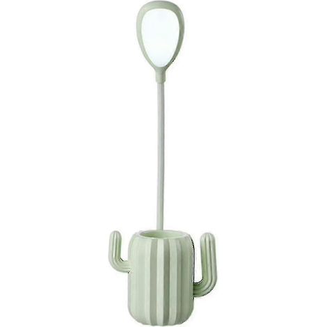 Lampe de table cactus avec porte-stylo verte (1/5)