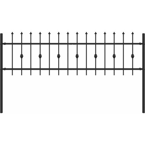 Spike Fence Asten Black vidaXL