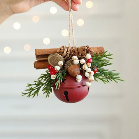 Cloche De Noël - En Métal - 12 cm - Pour Arbre De Noël Porte Manteau Table Intérieur Extérieur - Lot De 1 (1/5)