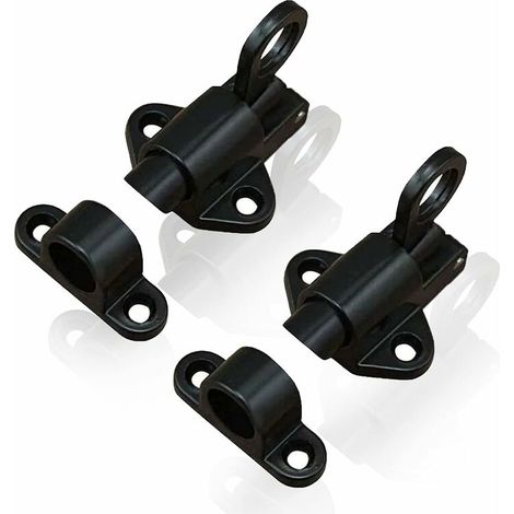 Petit verrou épais Zhi Jin pour Portes, fenêtres, Portail argenté 5,72cm 2Pcs Noir (1/5)
