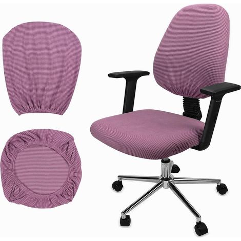 Ensemble de housses de chaises extensibles en spandex doux - Protections lavables pour siège et dossier, idéales pour le bureau, la salle à manger, le bar et la décoration de mariage (violet) (1/4)