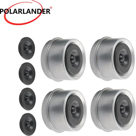 Ensemble de 4 cache-poussière pour moyeu de roue de remorque de 1,98 pouce avec bouchons en caoutchouc, compatible avec les essieux de 2000 à 3500 lb. (1/5)