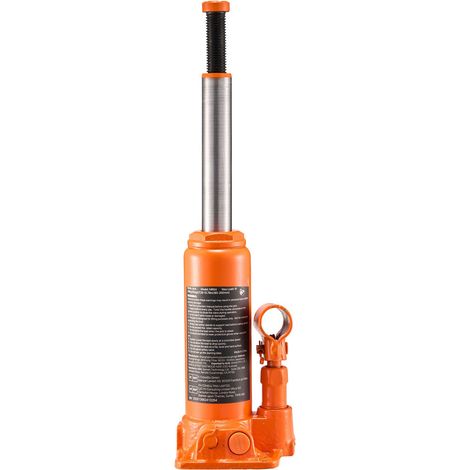 Cric bouteille hydraulique 4 tonnes orange, levée 18,5 à 35 cm, réparation auto, atelier, ferme et agriculture (1/5)