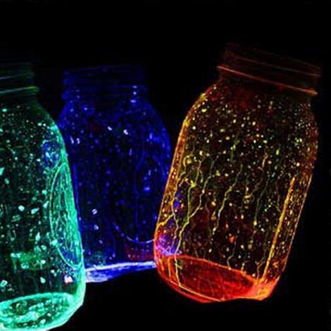 Sable phosphorescent pour aquarium, allée, jardin et décoration DIY - Sable nocturne lumineux pour terrasse et patio - Bleu/Rose (1/4)
