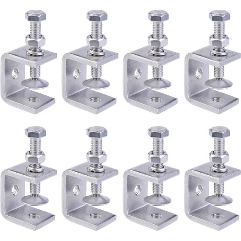 C-Klemmen, 8 Stück, robuste C-Klemmen aus Edelstahl 304, Edelstahl-C-Klemmen, robuste C-Klemme, robuste Edelstahlklemme für Holzbearbeitung, Heimwerken und Schweißen (1/5)