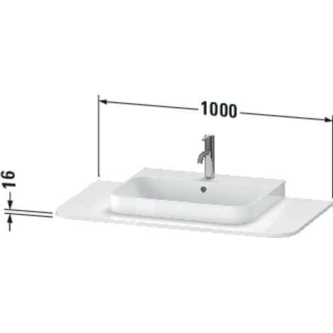 Duravit Happy D.2 Plus Konsole, 1000x550 mm, 1 Auschnitt, für den