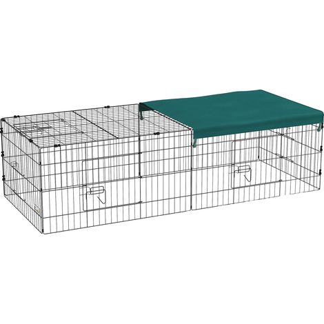 Parque para animales, cubierta impermeable, malla metálica segura, verde (1/2)