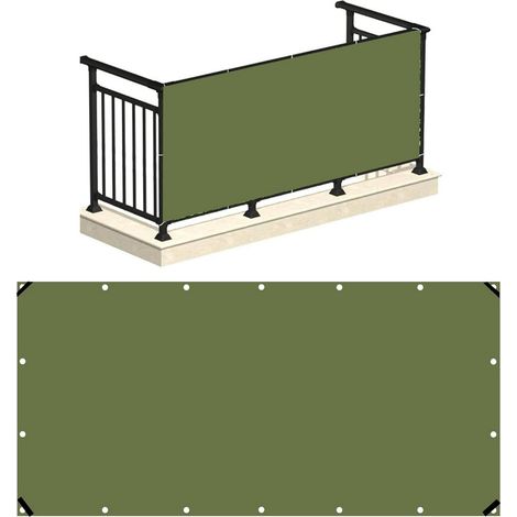 Telo Copertura Frangivista in PVC con Occhielli per Ringhiera e Balcone 90cm x 6mt - VERDE (1/4)