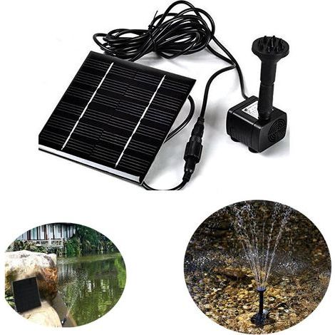 Pompe à eau solaire pour bassin, fontaine de jardin, piscine, irrigation, étang, aquarium et réservoir à poissons. (1/4)