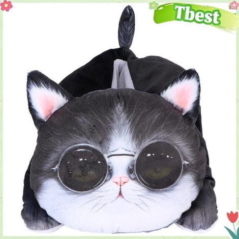 Tbest boîte à mouchoirs de voiture Boîte à mouchoirs 3D en forme de chien et chat, support de parfum mouchoir Lunettes chat 6548 (1/5)