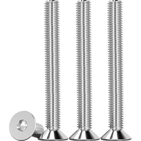 Packung mit 25 Senkkopfschrauben M6x50 mm – Edelstahl A2 – Robuste, flächenbündige Befestigung – Für Heimwerker und Handwerker – Silber (1/5)