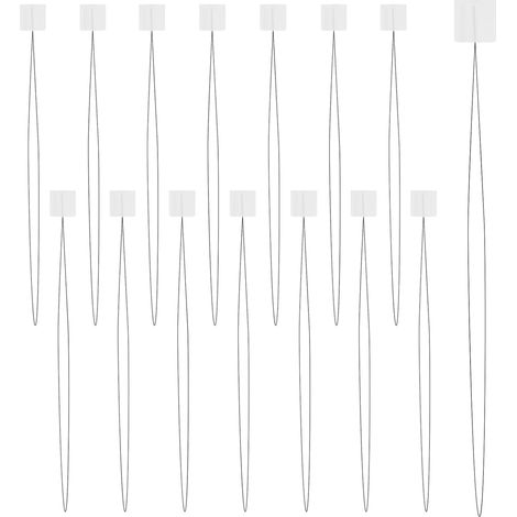Lot de 15 enfile-aiguilles de 21 cm de long - Outil de broderie rapide - Fournitures de point de croix pour couture à la main - Blanc (1/5)