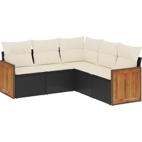 Maison Exclusive - Set de muebles de jardín 5 pzas y cojines ratá (1/5)