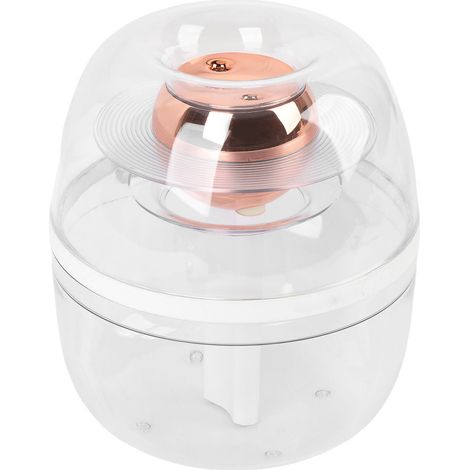 Humidificateur transparent 3L grande capacité, double pulvérisation, silencieux, avec veilleuse douce pour la maison, blanc (1/5)